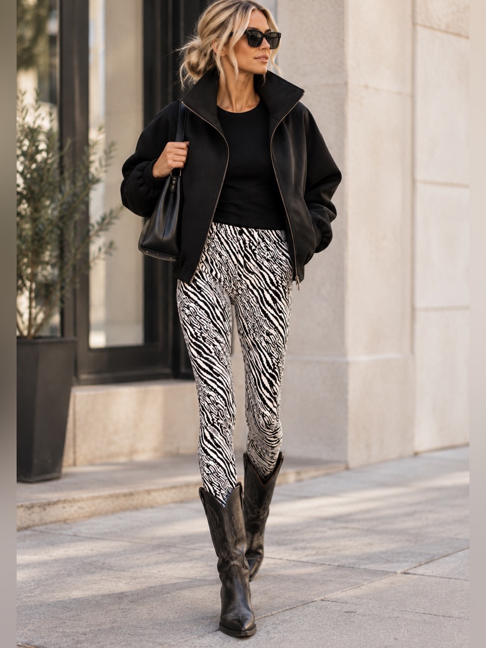 J Brand Zebra Print Cigarette Pants